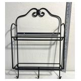 wrought iron 2-tier envelope wall rack