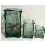 Teal Glass decore vases