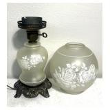 Vintage hurricane floral pattern lamp