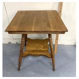 24 inch vintage wooden plant stand top has marks