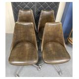 4 retro rolling chairs