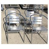 4 decorative patio chairs/stackable