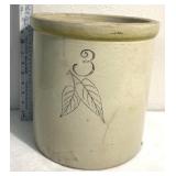 Vintage 3 Gallon Red Wing Crock With Birch Leaves