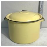 Yellow enamel stock pot