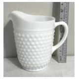 White hobnail pitcher