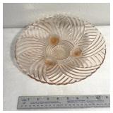 Pink depression glass w/ swirl