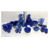 Blue glassware