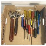 Crescent wrench & screw drivers