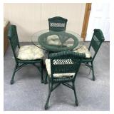 Vintage wicker table and four chairs