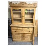 vintage kitchen hutch/cabinet/ top trim unattached