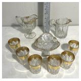 Gold tipped glassware