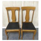 Two antique wooden chairs
