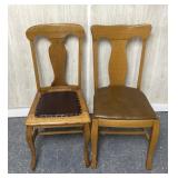 Two antique wooden chairs