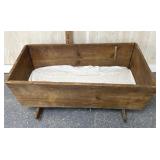 Vintage wooden rocking cradle 38 inches wide