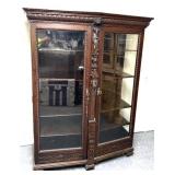 Antique curio cabinet extra wide display cabinet