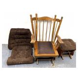 Large size glider rocker with foot