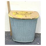 Retro wicker laundry basket