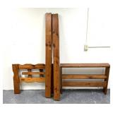 Twin size, wooden bed, bedframe, headboard,