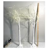 2 lighted decorative trees
