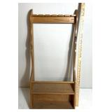Wooden wall hanging rack with shelves