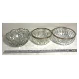 3 heavy glass bowl
