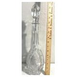 Vintage crystal decanter floral pattern with