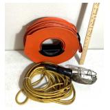 Extension cord with realtor holder/drop cord