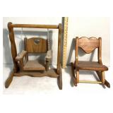 Mini wooden chairs