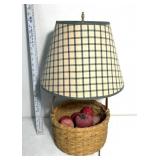 Sewing themed basket lamp