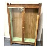 Vintage display cabinet missing one glass panel