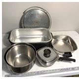 Stainless steel, mixing bowls/other pots and pans