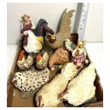 Chicken and rooster figurines