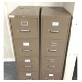 2 four drawer filing cabinets