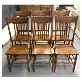 set of 6 antique farmhouse dining chairs featuring