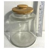 Glass jar with wooden lid