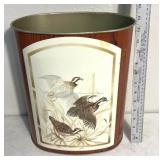 vintage Cheinco metal wastebasket features a