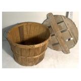 Vintage woven basket with lid
