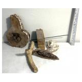 Primitive cut out wood/mushroom decor