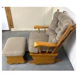 Glider rocker with foot stool