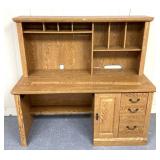 60" W office desk with hutch secretary top