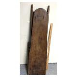 Primitive wooden fold up ironing board