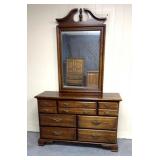 50"W 7 drawer dresser w/vanity mirror-mirror