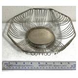 Vintage octagon shaped wire metal fruit basket