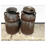 2 vintage milk cans