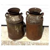 2 vintage milk cans