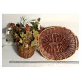 Baskets with artificial flowers