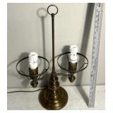 vintage brass bouillotte table lamp featuring
