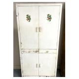 Vintage metal pantry hutch
