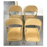 4 folding chairs, one tear