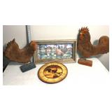 Wooden chicken decor
